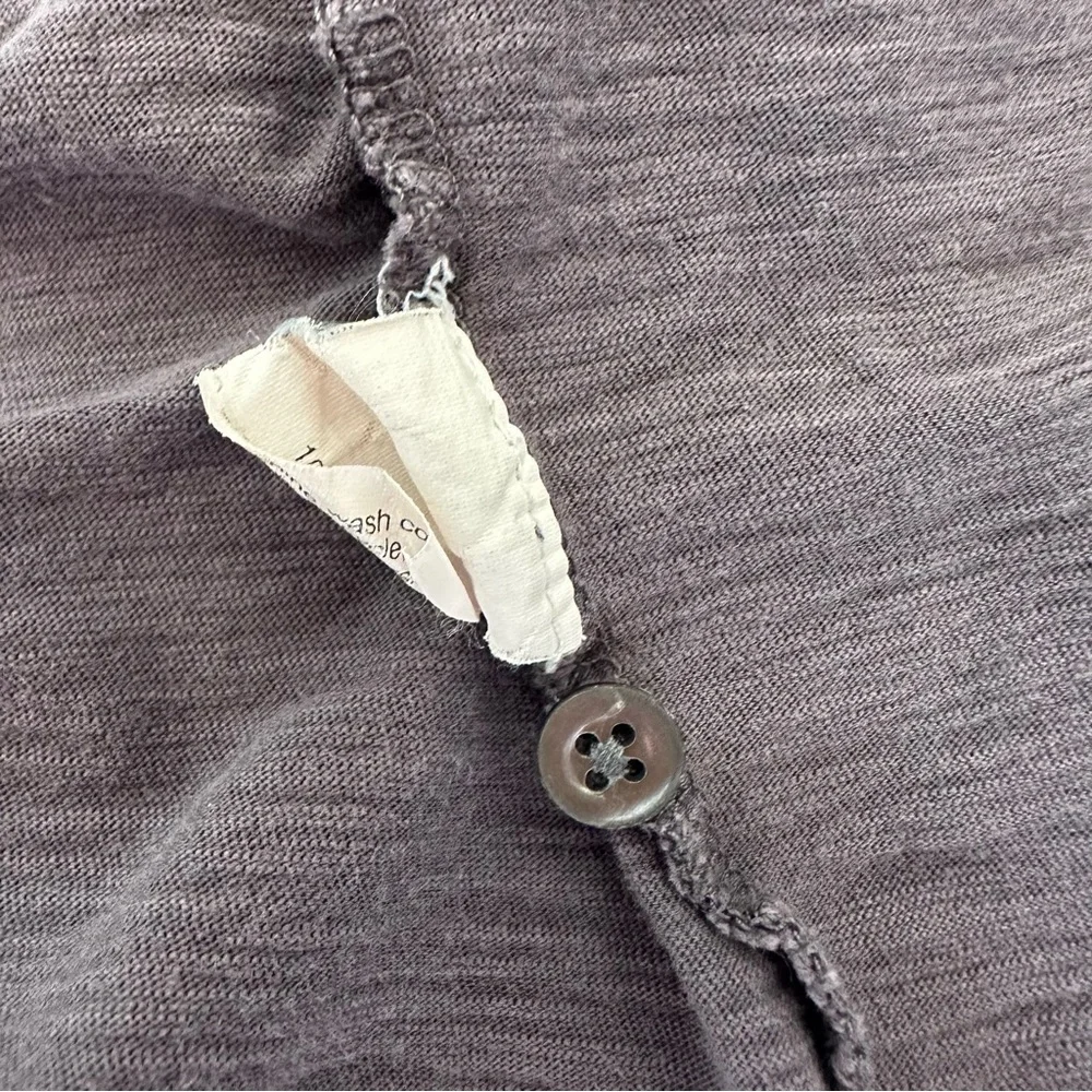 Vintage Style Women's J.Crew Dark Gray 3/4 Sleeve Henley Top